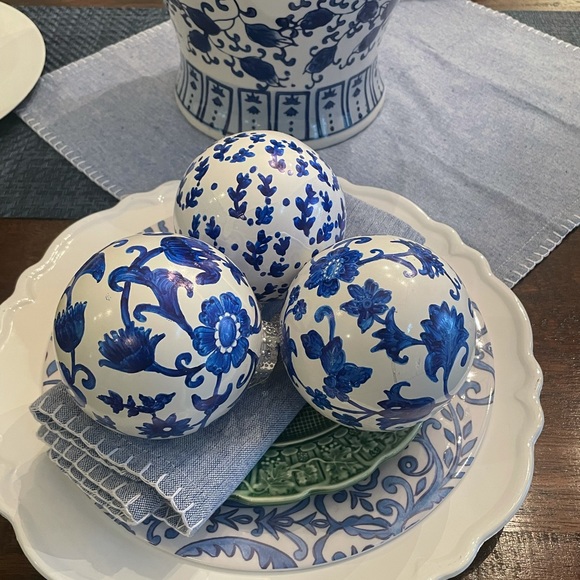 Handpainted Chinoiserie Christmas Ornament Set - Picture 7 of 7